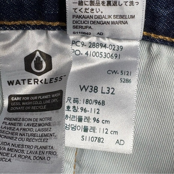 Levis 501 ST Big E Premium Denim Jeans Mens 38x32 Slim Taper Selvedge Button Fly - Picture 13 of 16